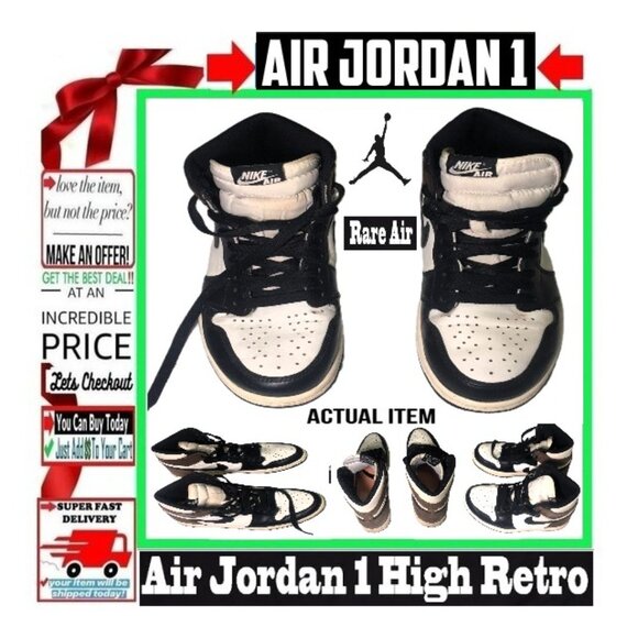 🛑Nike AIR JORDAN 1🆒 SNEAKER Retro SHOES Limited Edition Basketball 💸BUY NOW‼️ - Picture 3 of 16